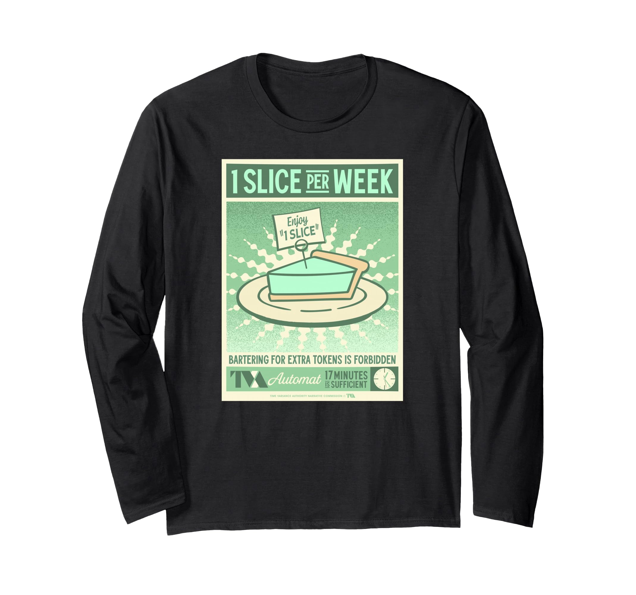 Marvel Studios Loki Season 2 TVA Automat 1 Slice of Pie MCU Long Sleeve T-Shirt чёрный