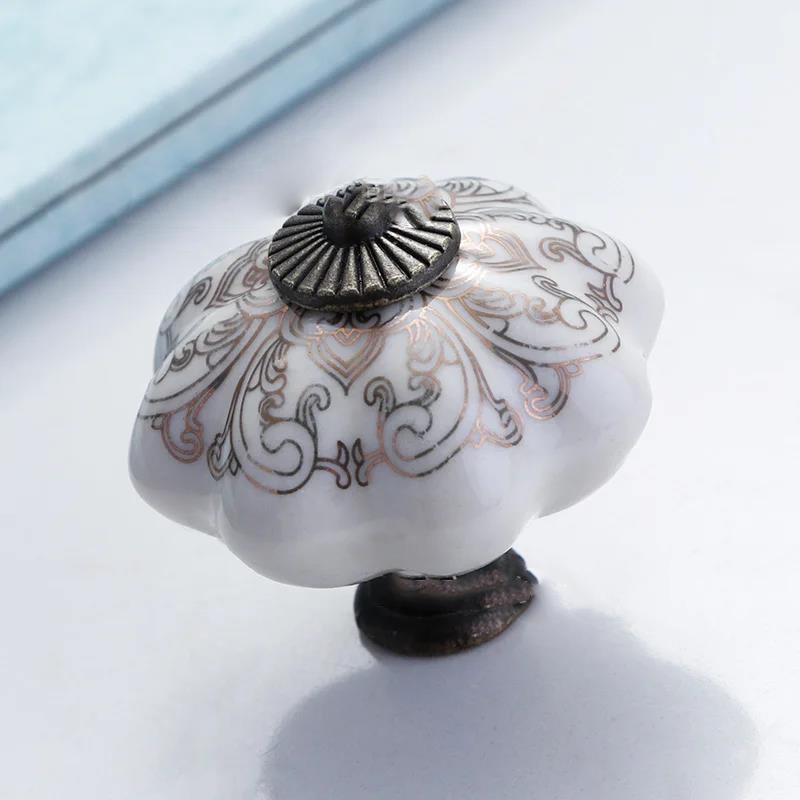 Hand-Painted Ceramic Furniture Handle 1Pcs Single Hole Smooth Cabinet Pull for Kitchen Wardrobe Drawer Home Decoration