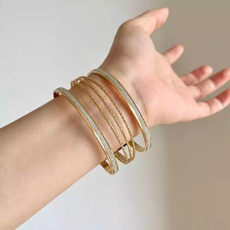 European and American multi-layer matte printing opening bracelet personalized bracelet jewelry women