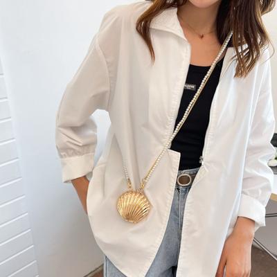 Summer Lipstick Bags for Women Fashion Pearl Mini Purse Crossbody Bag High Quality Gold Shell Bag Designer Shoulder Bag