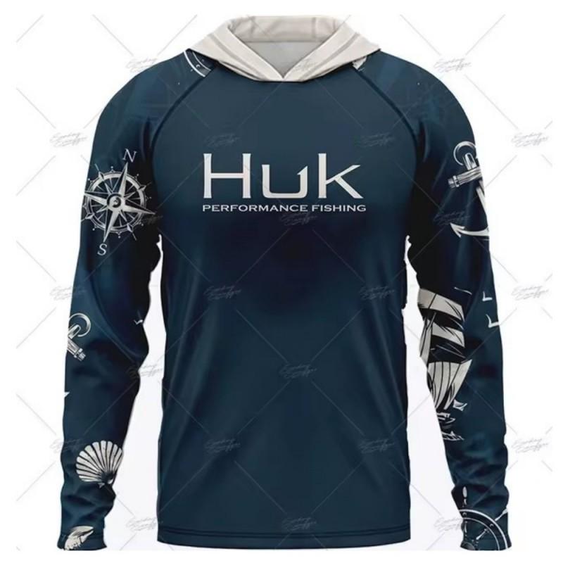 HUK Long-sleeved Hooded Fishing Suit With UV Sun Protection UPF50 + Luya