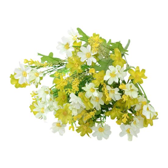 28-Köpfige Künstliche Blumen für den Außenbereich UV-beständige Kunstseide Wildblumen mit Stiel Fake Blumengesteck für Pflanzgefäß Hängekorb Veranda Terrasse