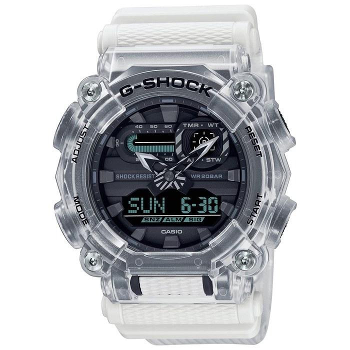 Casio Men s Watch G-Shock Digital Analog Black Dial Resin, White.
