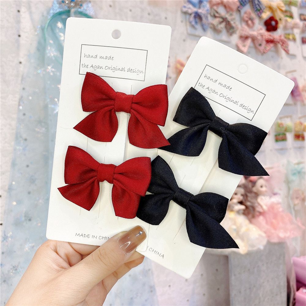 2Pcs Sweet Hair Accessories Little Girl Kids Hair Clips Bow Headgear Baby Hairpins Bowknot Barrettes