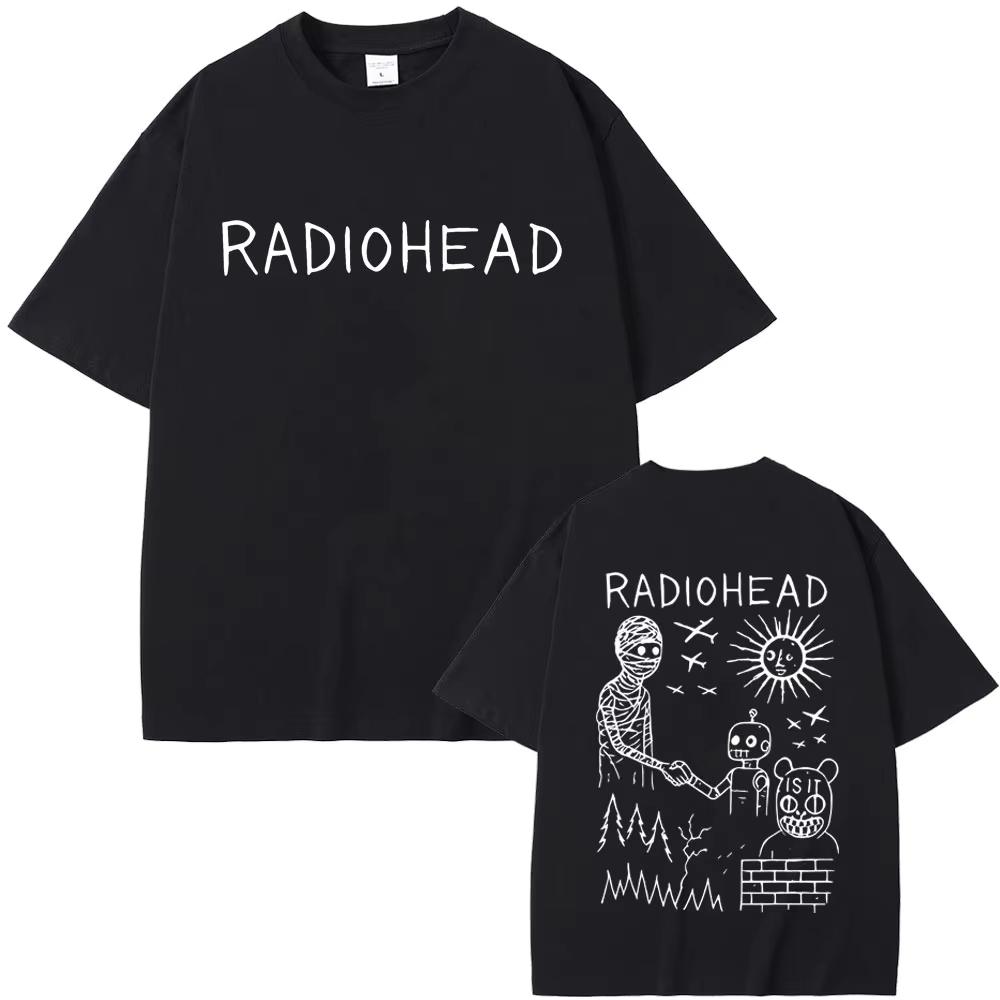 Rock Band Radiohead 2026 Tour Tshirt Men Women Fashion Cartoon Streetwear Male Casual Vintage pure Cotton T Shirt Fans Gift