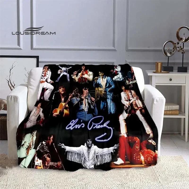 Elvis Throws Blanket 3D Printing Rock Singer Sofa Blanket Adults and Children Bedroom Living Room Decoration Blanket for Bed