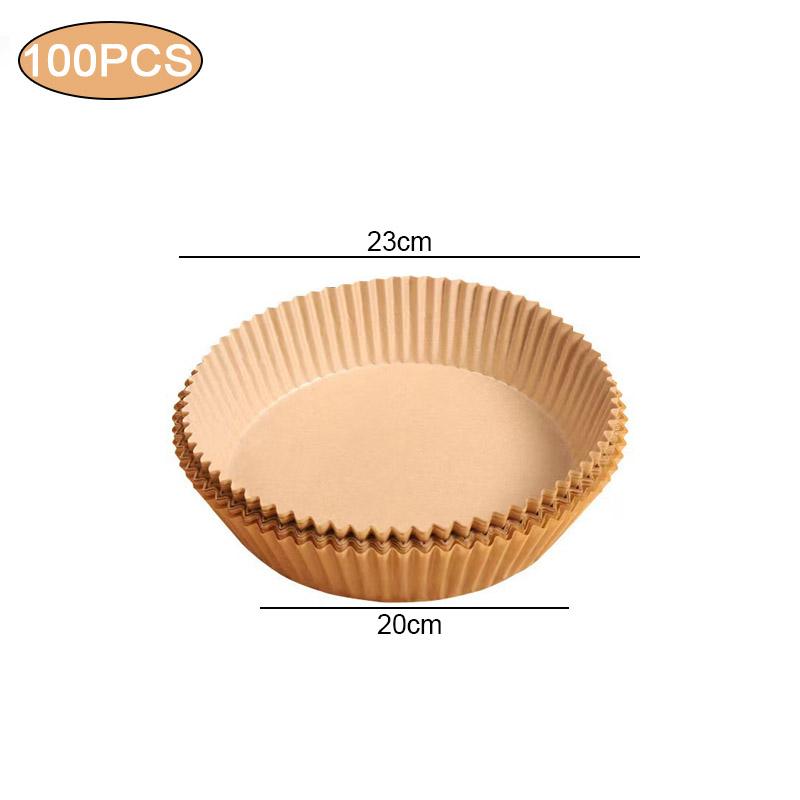 Air Fryer Papper Engångs Kök Bakning Airfryer Mat Non-stick Airfryer Bakpapper Runda Fyrkantiga Air-Fryer Pappersinsatser