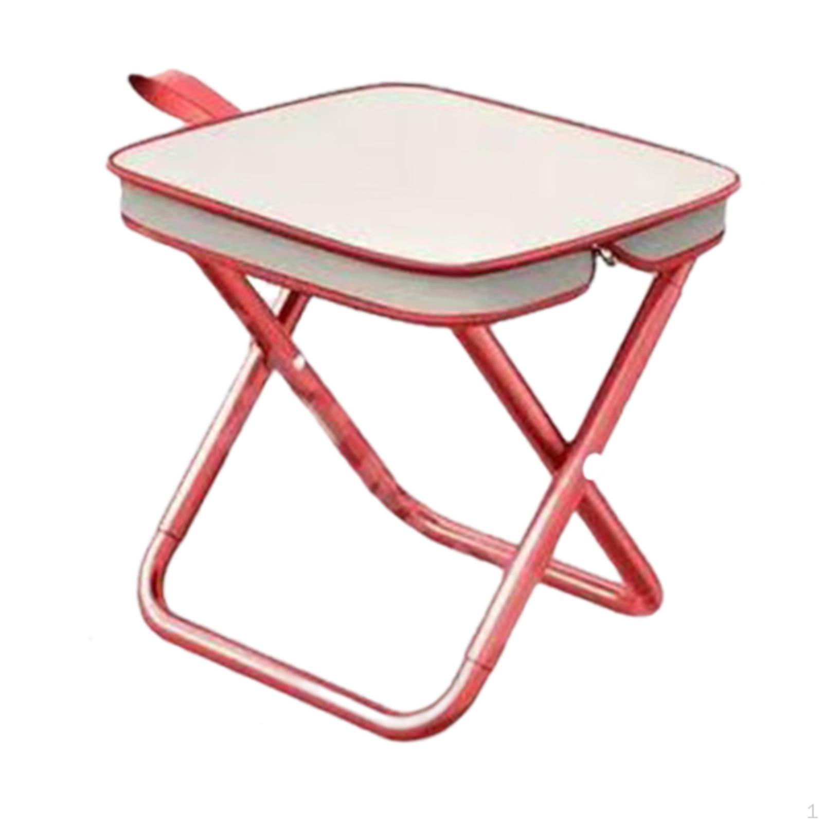 

Кемпинговый табурет для рыбалки, подставка для ног, прочный походный небольшой складной стул для барбекю Pink 28x23x30cm