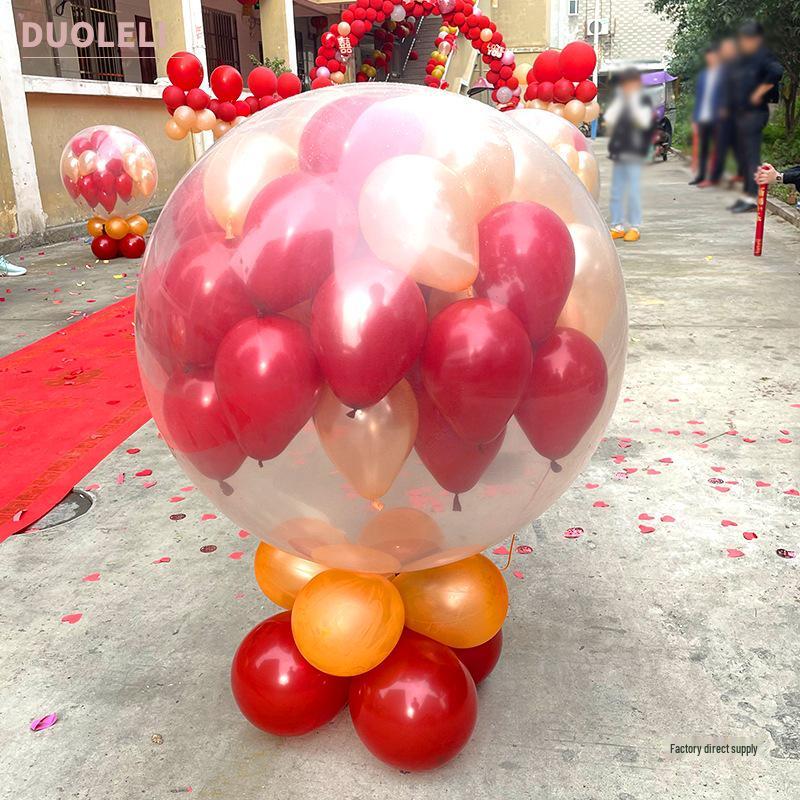 Outdoor Wedding Sky Explosion Balloons Set: Helium Balloons with Complete Assembly Tools for Hotels and Bridal Events