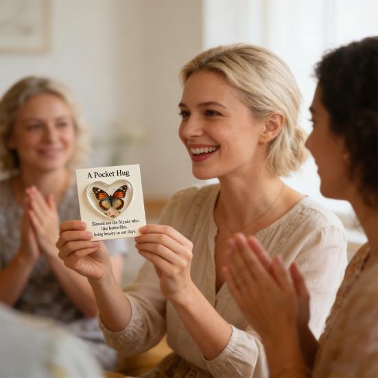 Karta Kieszonkowy Uścisk Motyla Akrylowy Prezent Przezroczysty Przenośny Pamiątka Symbol Miłości Zachęta Inspirująca Karta Prezentowa