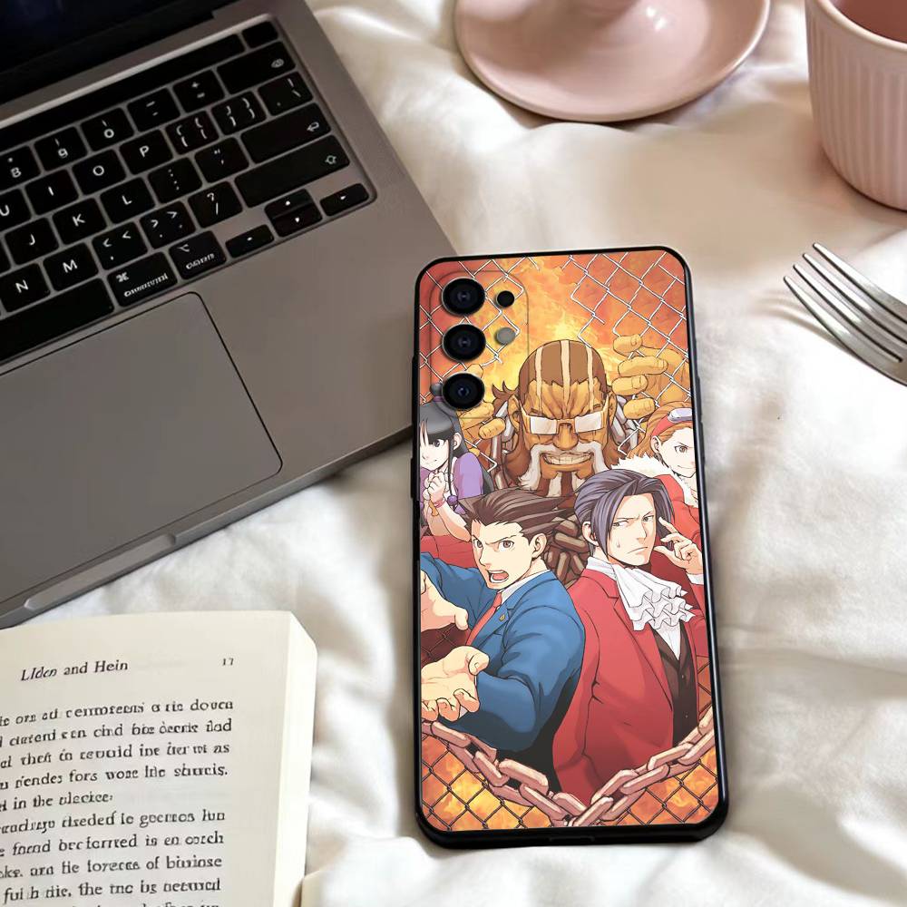 Anime Ace A- Attorney Phone Case For Samsung S25,24,23,22,30,21,10,9,Ultra,Plus,Lite,FE,4,5 G Soft Black Case