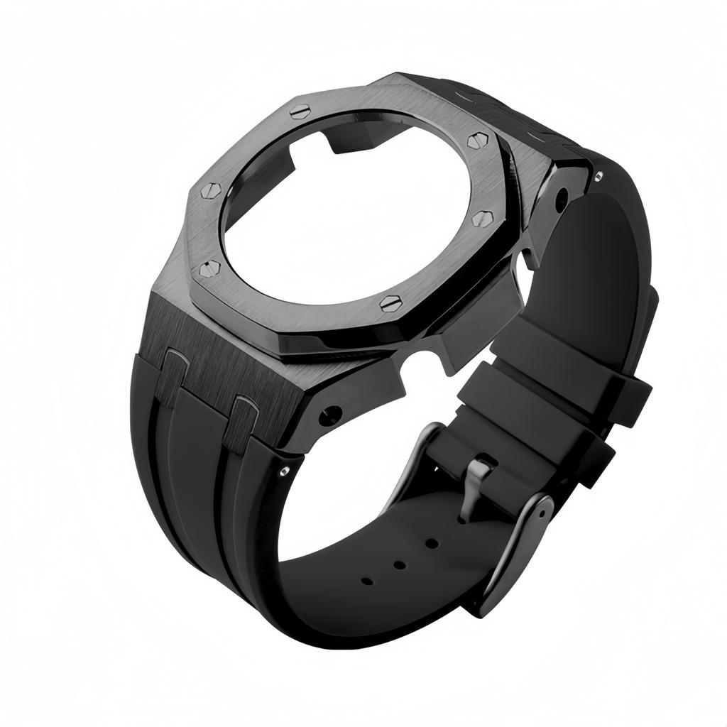 GMA-S2100 Mod-Kit für Casio G-SHOCK GMA S2100 Damen Edelstahl Metallgehäuse Gummi-Uhrenarmband Modifizierte Uhrenarmband-Zubehörteile