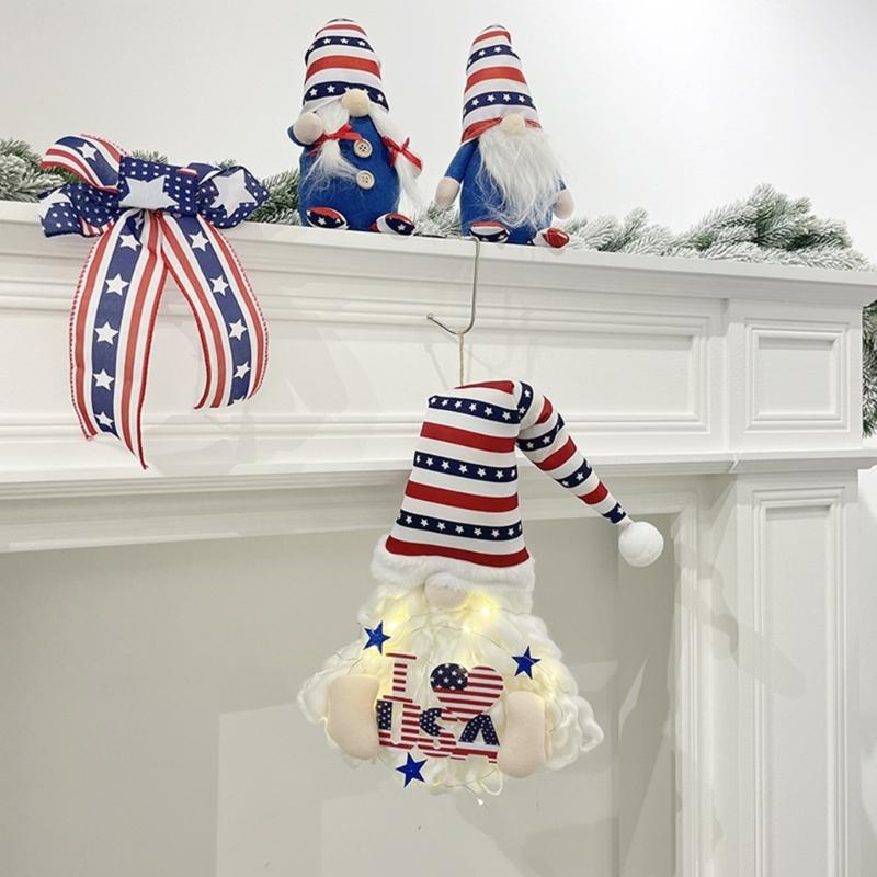New Independence Theme Wall Hangings Front Door Wall Decorations Faceless Man Independence Day Decorations