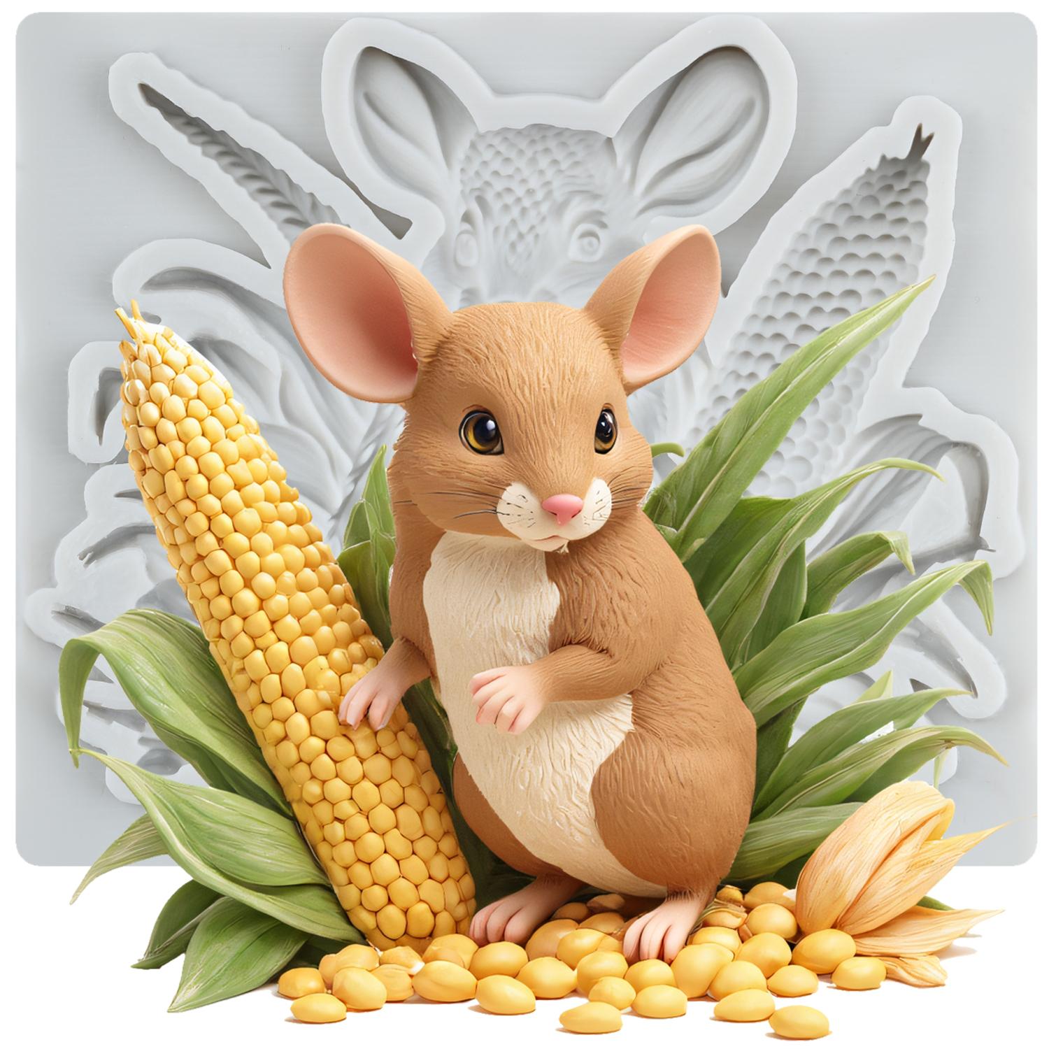 

Силиконовая форма для мыши Мышь Кукуруза Мышь Сыр Формы для мастики Инструменты для украшения торта Тематический торт Десерт Украшенная форма для шоколадных конфет серый