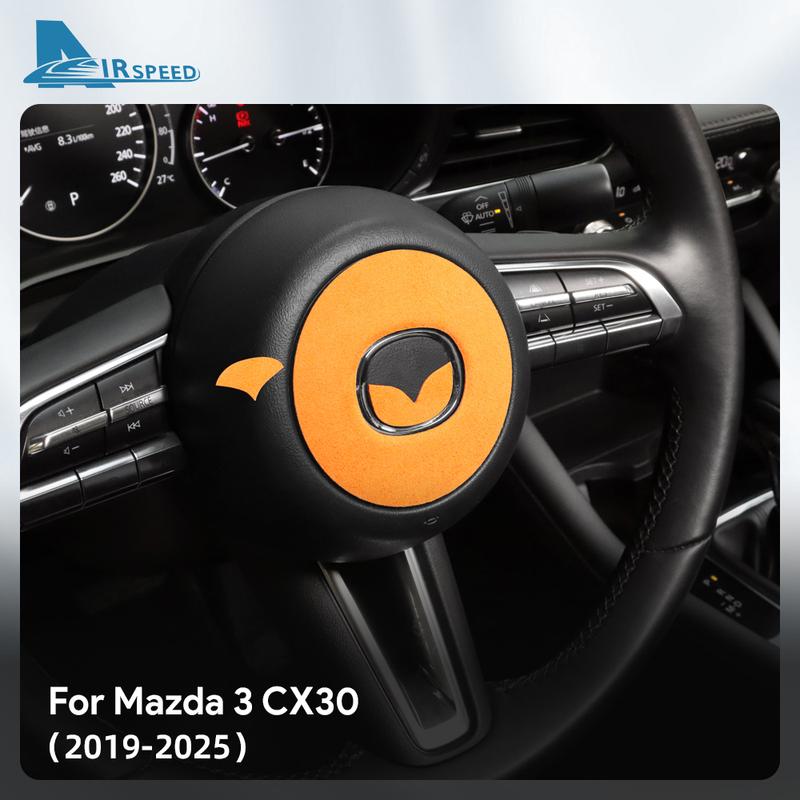 Top Suede Trim LHD RHD Sticker For Mazda 3 Axela CX30 CX-30      2024 2025 Car Steering Wheel Accessories