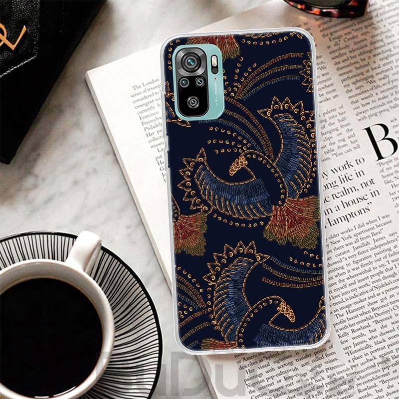 African Style Fabric Pattern Cover For Xiaomi Redmi Note 10 9S 9 8T 8 Pro 7 5 Mi 9T 10T 11T 12T 11 12 Lite 12X A3 A2 A1 Print Co