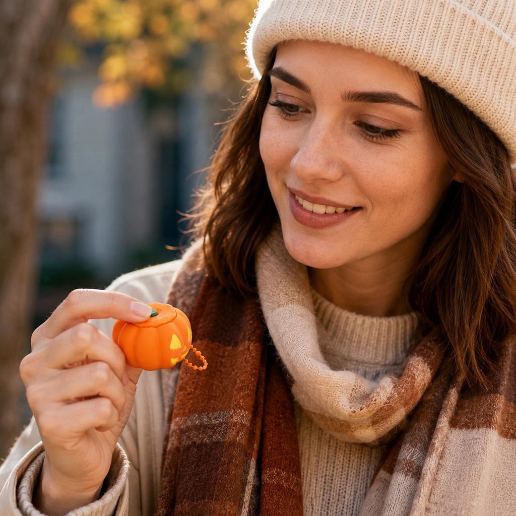 Halloween Pumpkin Stress Toy - Face Clicker Keychain Toy for Adults and Kids
