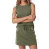 Women's Summer Casual Two-Piece Set: Round-Neck Sleeveless Tennis Skirt Set Sports Outfit