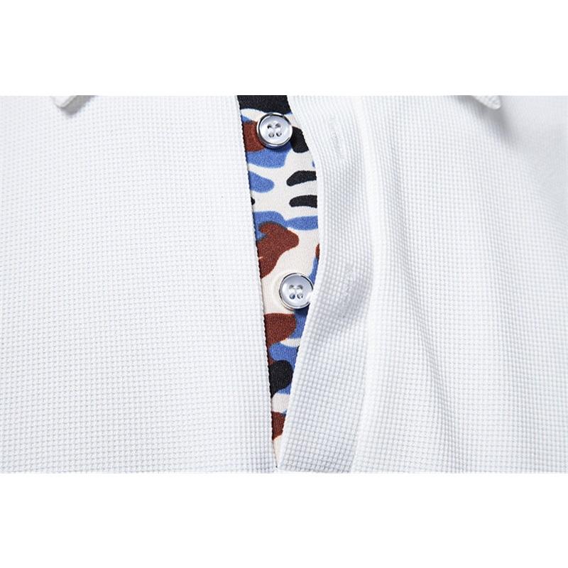 Summer Men's Solid Color Splicing Polo Shirts Short Sleeve Breathable Casual Contrast Color Lapel Collar Streetwear Basic Tops
