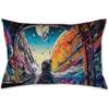 Japanese Anime Pillowcase Kawaii Cat Cute Pillow Case Green Plants Rectangular Cute Pillow Covers 20"x 30" Inch Pillowcases with Hidden Zipper Sofa