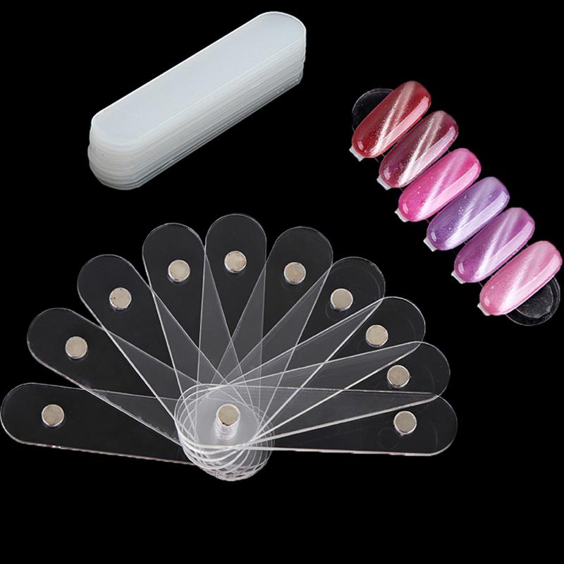 10Pcs Nail Art Tips Sticks Nail Display Acrylic Strips Practice Palette Manicure