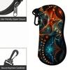 2D-Abstract Cosmic Nebula Art Print Sunglasses Case, Decorative Geometric Pattern Eyewear Pouch, Protective Zipper Glasses Case for Women Men Travel