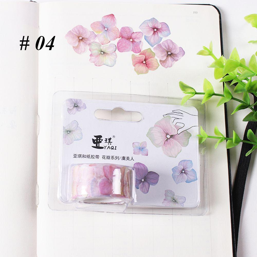 200PCS DIY Stylish Decorative Sticky Paper Scrapbooking Flower Petals Tape Masking Tape