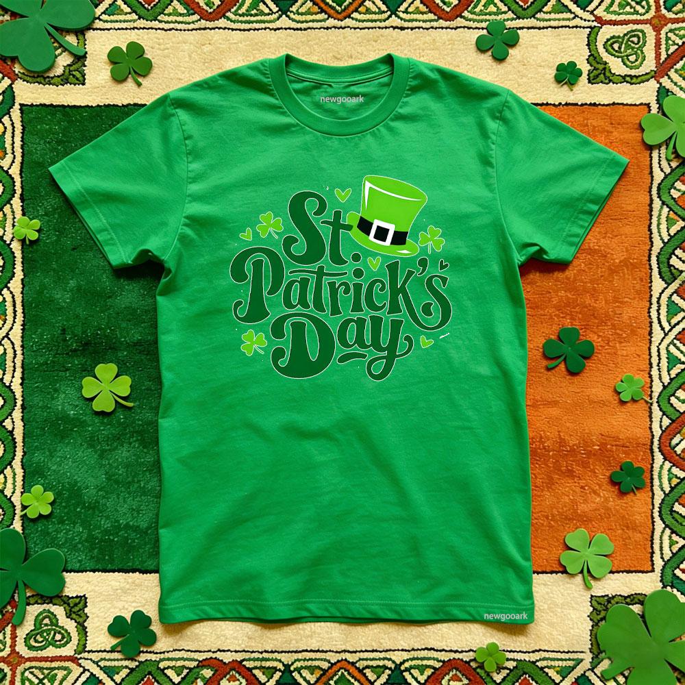 St Patricks Day Green Hat Classic TShirt Women Unisex Casual Cotton Graphic T Shirts Oneck Shirt Unisex Adult Shortsleev