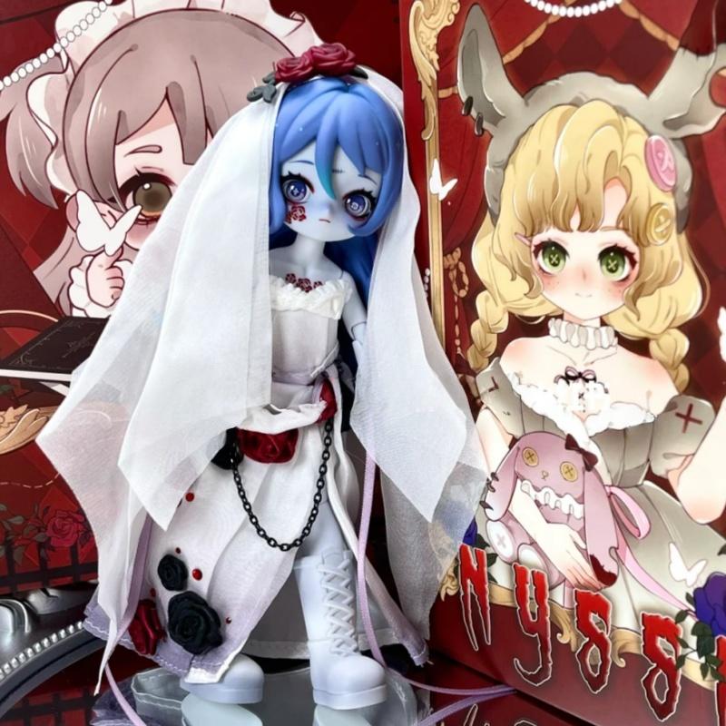 Nissa Bizarre Nightmare Bjd Series Blind Box Mystery Kawaii Trendy Articulated Action Anime Figures Toys Ornament Birthday Gifts
