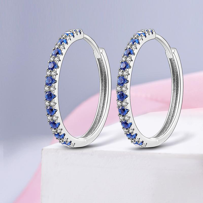 Silver Plated Hoop Earrings Moon Star Dreamcatcher Colored Zircon Fine Earring Jewelry Gift for Women
