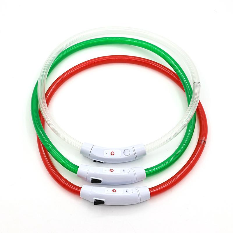 Pet Luminous Collar, Dog Luminous Collar, Dog Collar USB Charging LED Optical Fiber Collar, Flashing Dog Collar