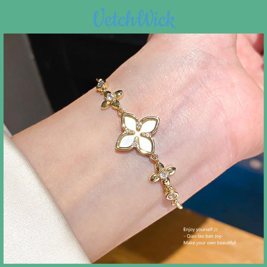 Fashion Flower Jewelry Bracelet With Zircon Stone For Women Gift