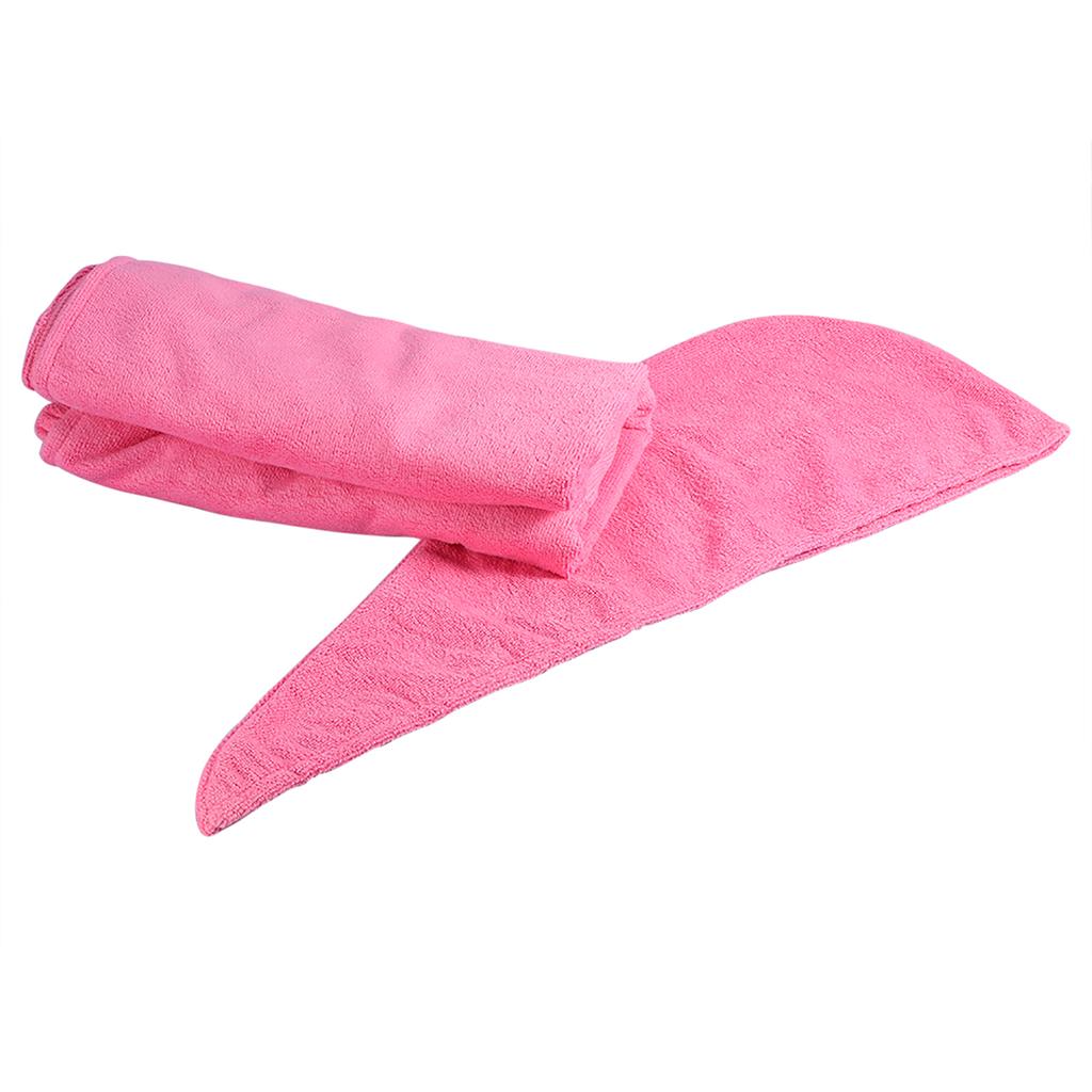 Women Soft Spa Bath Body Wrap Set Towel Bathrobe With Fast Dry Hair Drying Cap (Rose Red)