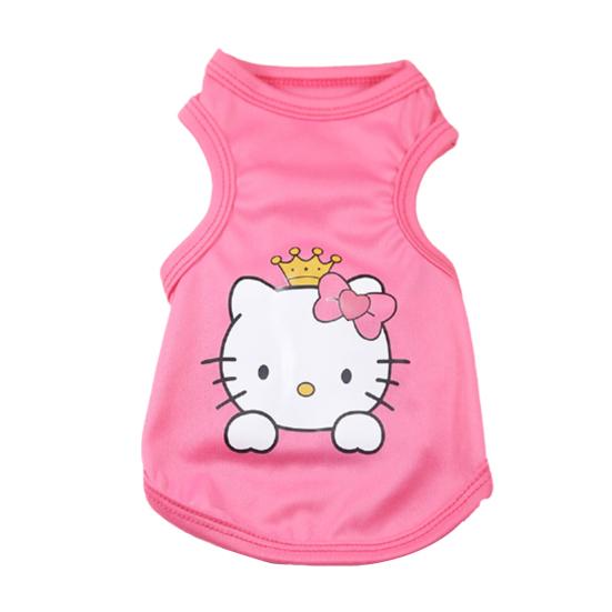 

Жилет Милый принт кошки Двуногая одежда для собаки Дышащая мягкая футболка для питомца M розы красного