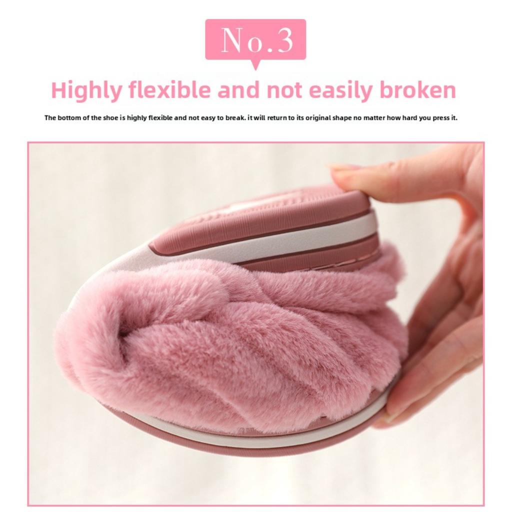Cotton Slippers for Women and Couples in Autumn and Winter, Indoor Warm Plush Slippers for Men, Anti Slip Thick Cotton Slippers for Winter