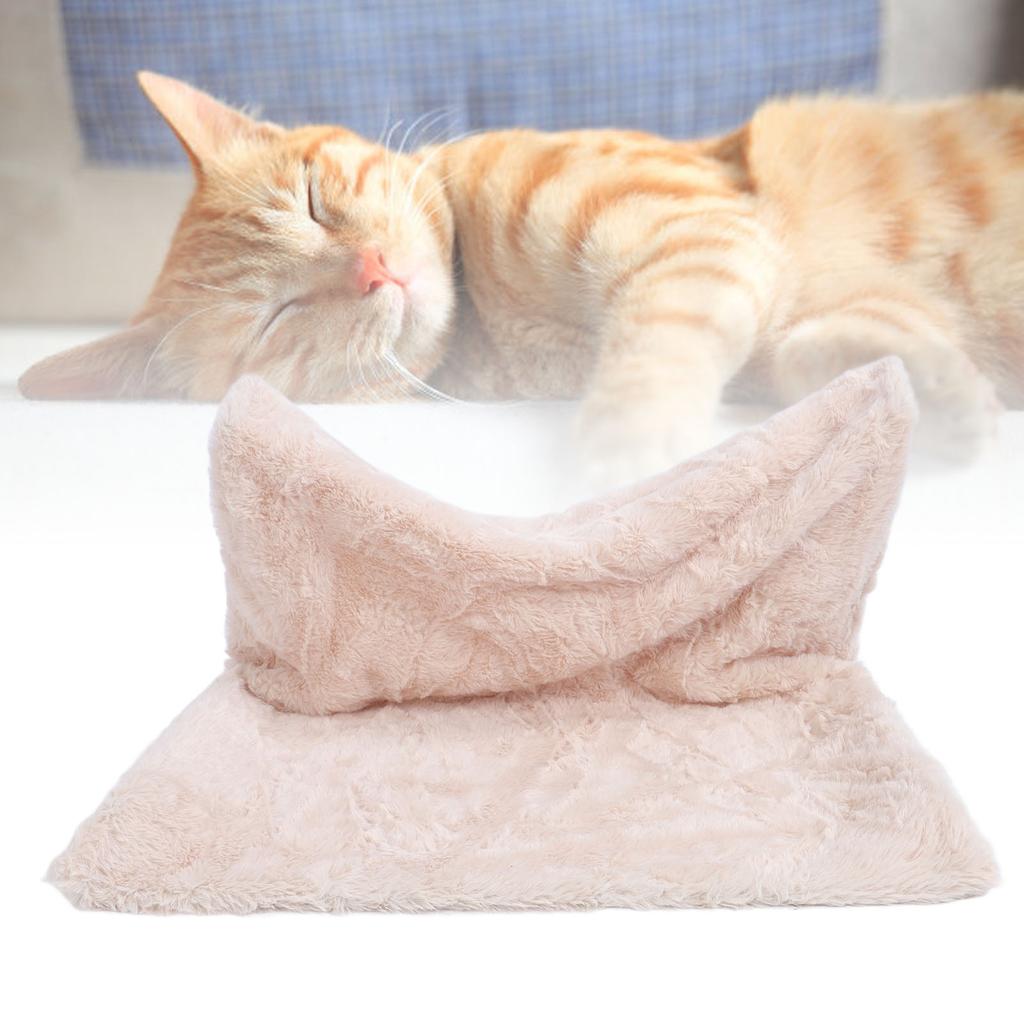 L Shaped Cat Hanging Bed Comfortable Warm Plush Metal Frame Multifunctional Cat Hammock Cushion for Home