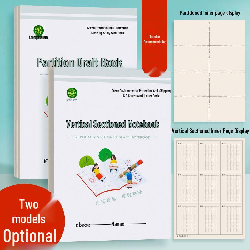 Thickened Vertical Alignment Math Draft Book for Primary Students