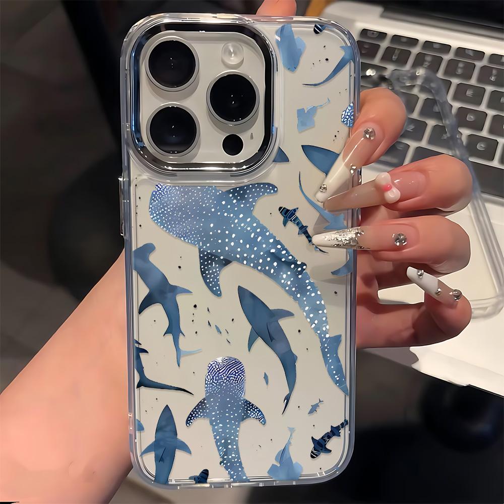 Whales Phone Case For Iphone 17 14 Pro Max 12 Plus 13 11 15 16 17E 16E Transparent High Hardness Shockproof Cover