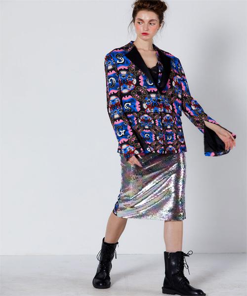 Greedius Sequin Midi Skirt