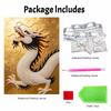 DIY Pearl Gem Golden Chinese Dragon Shining Bead Craft Art Home Wall Ornament Simple Unframed Room Decoration Art Modern Exquisite Wall Decor