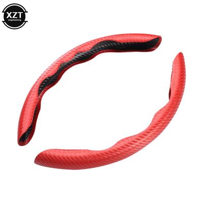 1 Pair Car Steering Wheel Cover Carbon Fiber Sports Ultra-thin Non-slip Card Cover Four Seasons Universal 38cm Handle Cover
