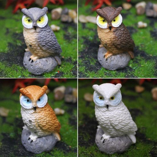 1/4 ks Socha sovy Realistická Vnitřní Venkovní Umělecké Řemeslo Ornament Nádvoří Park Farma Soví Socha Pryskyřicová Zahradní Dekorace