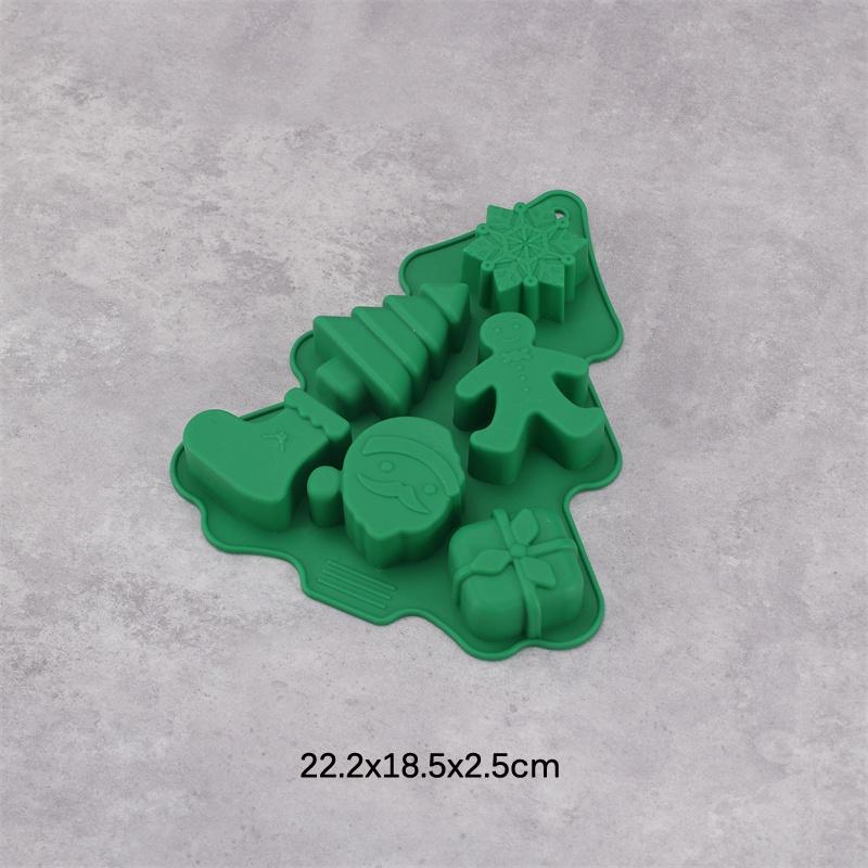 

Christmas Tree Santa Claus Shape Silicone Mold Cake Decoration Fondant Cookies Tool Gumpaste Candy Chocolate Mold For Baking