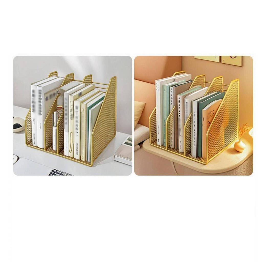 File Organizer Rack 4-Compartment Desktop Document Open-Top for Office