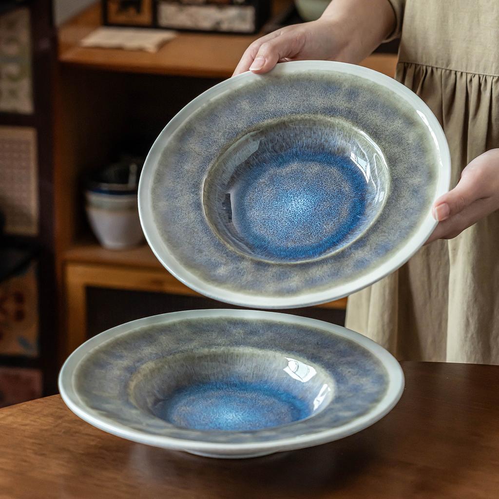 Beautiful Plate Ceramic Straw Hat Plate Household Plate Restaurant Hotel Western Pasta Plate Round Plate