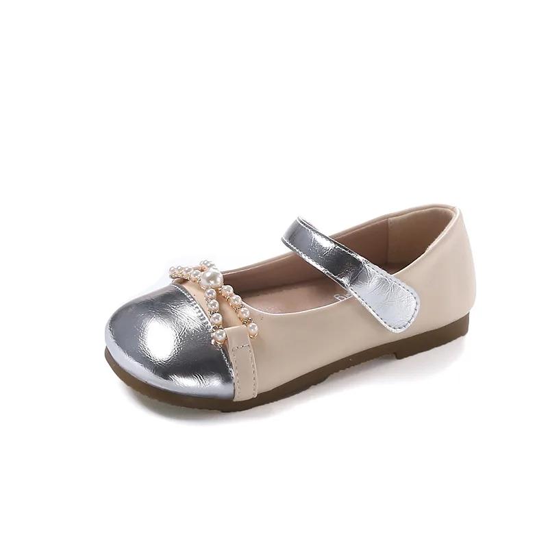 Girls Flat Shoes Fashion Elegant Kids Leather Shoes Sweet Soft Sole 2024 New Children Performance Shoes Versatile for Students