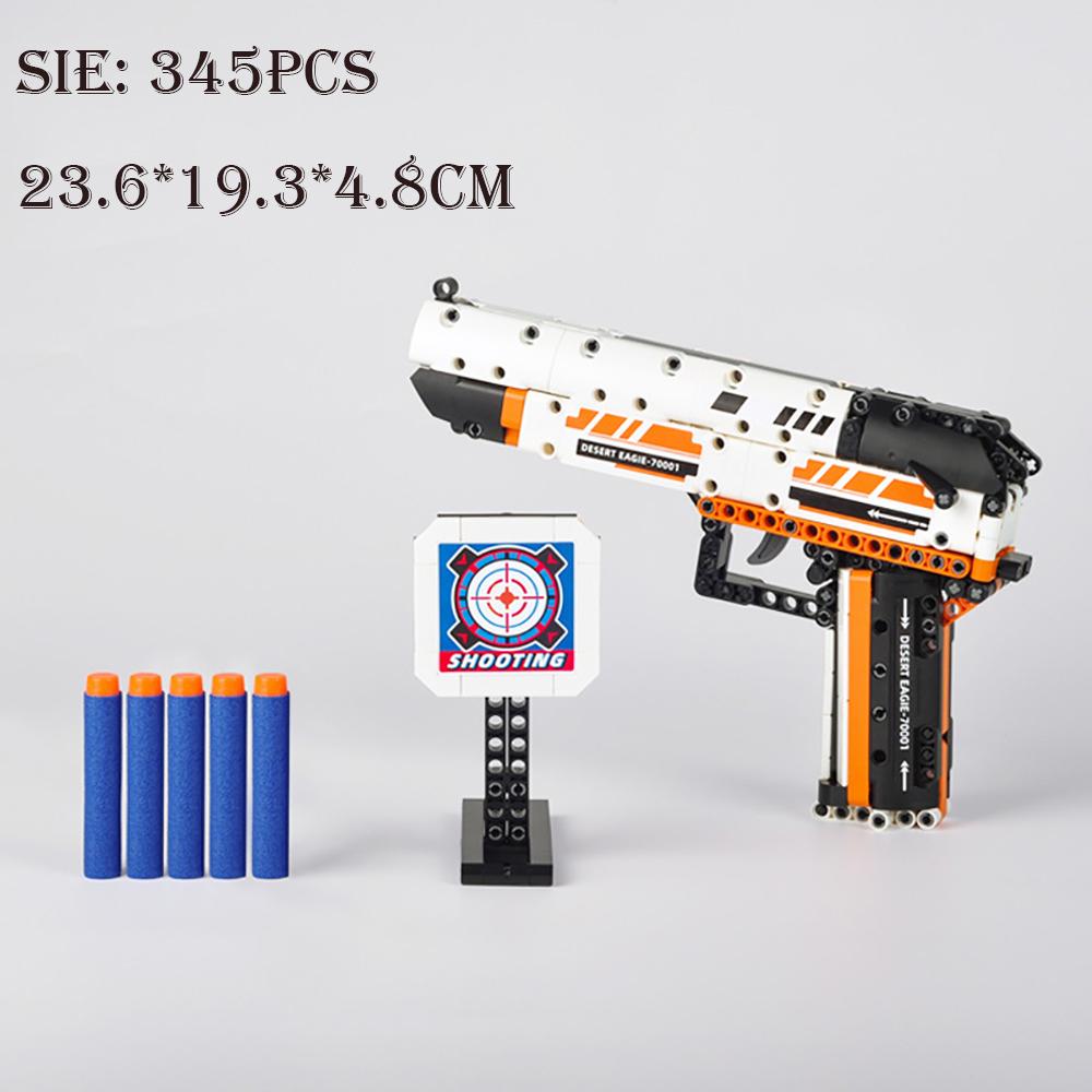

New Barreta Sniper Rifle Can Fire EVA Bullets, Desert Eagle Assembled Building Block AK47 Gun Model Bricks, WW2 Boy Toy Gifts