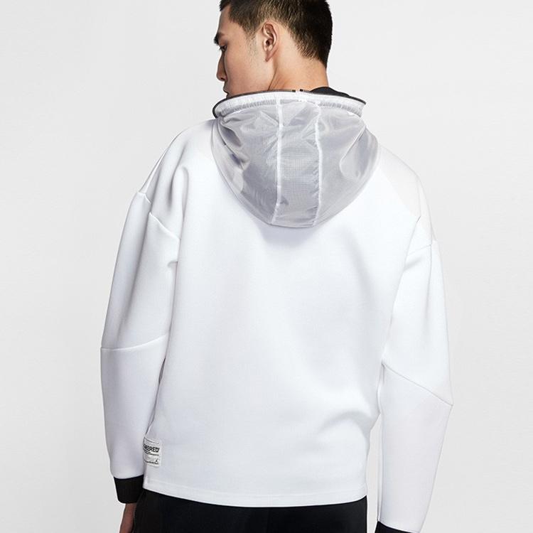 Jordan Half-Zip Letter Sweatshirt Men Tops White AT9780-100