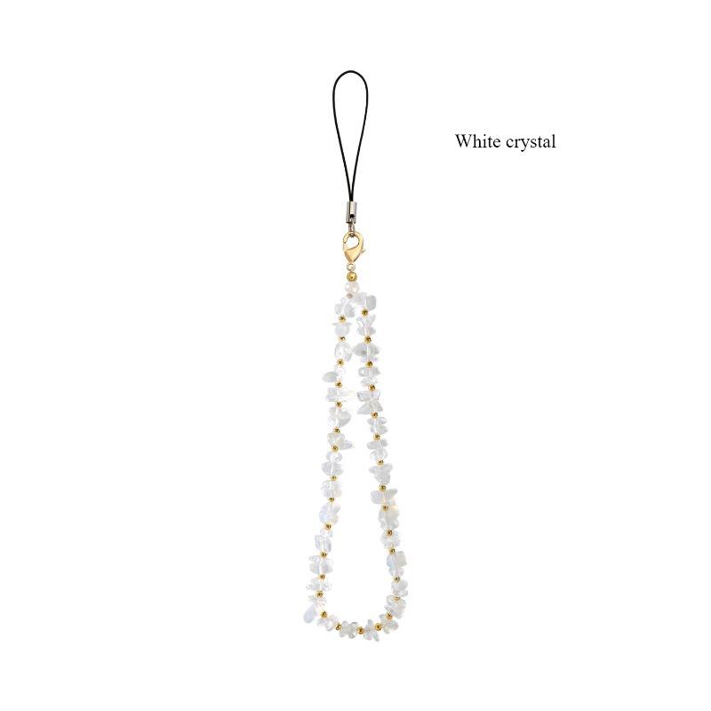 

Ремешок для мобильного телефона из натурального гравия с бусинами, подвеска для мобильного телефона из натурального кристалла агата, лунного камня