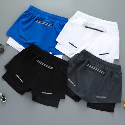 2 in 1 Herren-Laufshorts für draußen, schnelltrocknend, Fitnesstraining, doppellagige Jogginghose, neue Sporthose, Bodybuilding-Hose